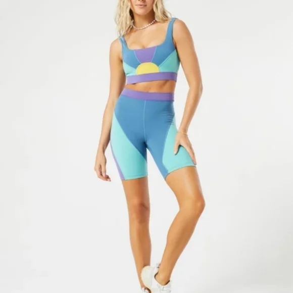 L*Space Sunburst Sports Bra Bike Shorts Set - Picture 8 of 10